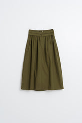 POPLIN MIDI SKIRT
