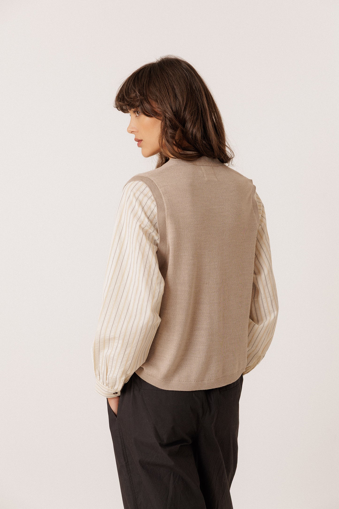 CHAQUETA EFECTO DOBLE 100% MERINO