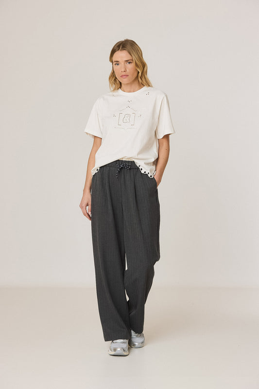 T-SHIRT WITH MONOGRAM DRAWING CUTOUT 1