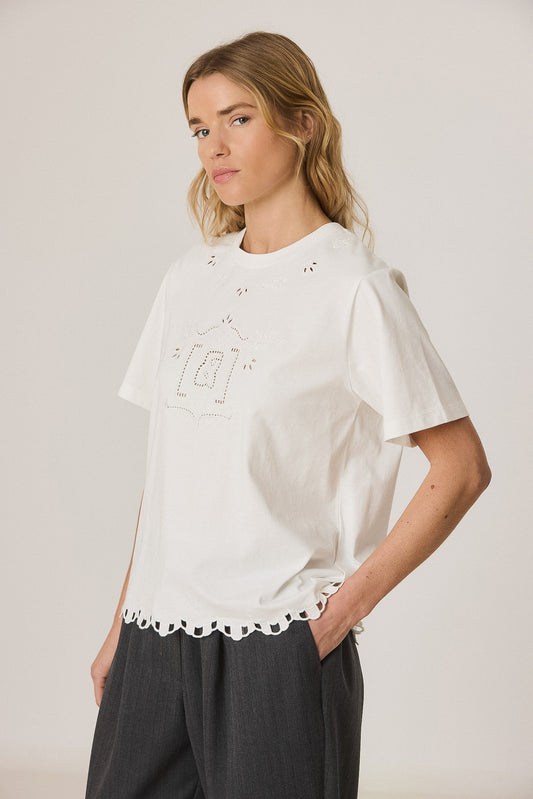 T-SHIRT WITH MONOGRAM DRAWING CUTOUT 2