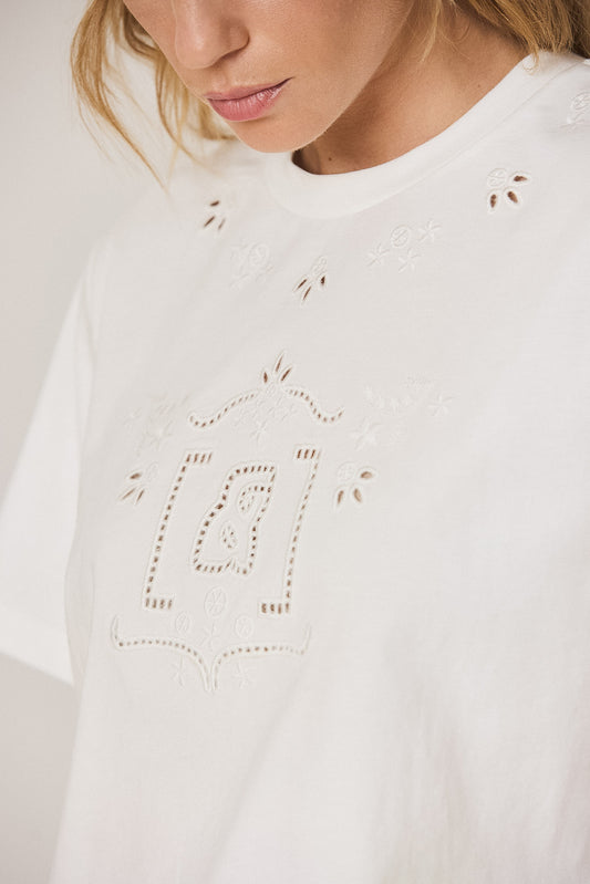 T-SHIRT WITH MONOGRAM DRAWING CUTOUT 5