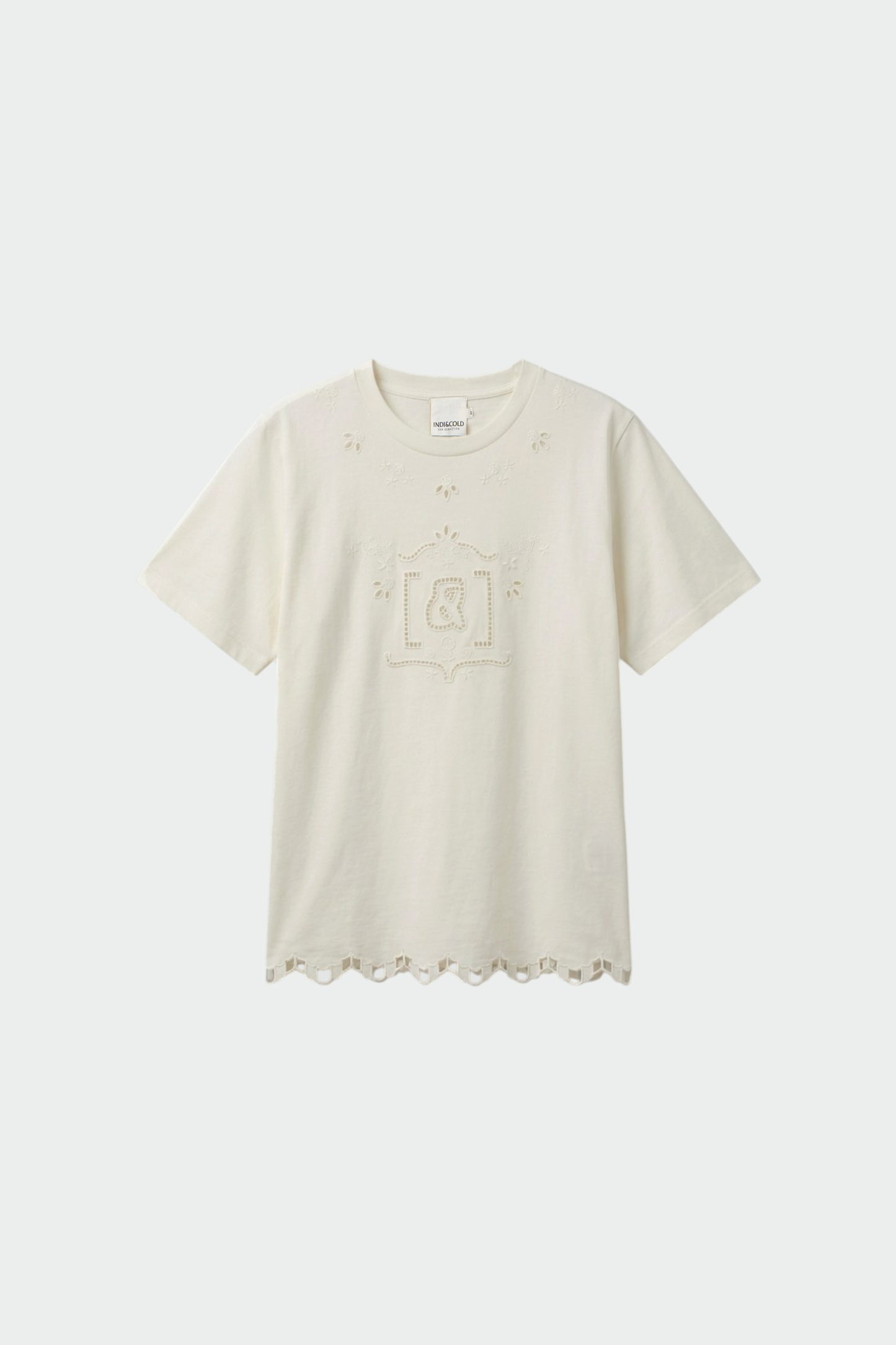 T-SHIRT WITH MONOGRAM DRAWING CUTOUT