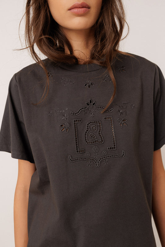 T-SHIRT WITH MONOGRAM DRAWING CUTOUT 3