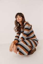 STRIPED DRESS WITH MERINO