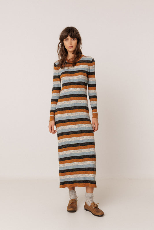 STRIPED DRESS WITH MERINO 3