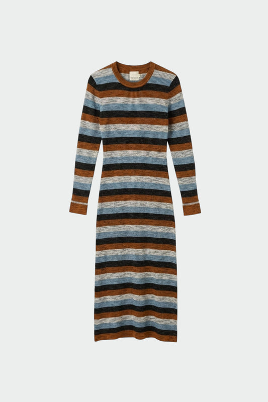 STRIPED DRESS WITH MERINO 6