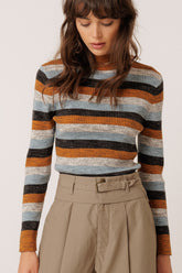 STRIPED SWEATER WITH MERINO
