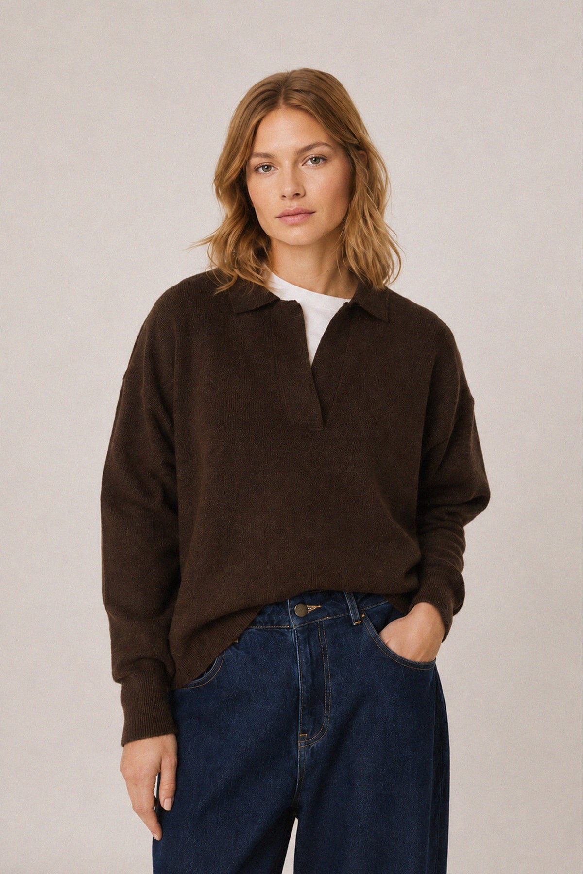 MARLED POLO SWEATER