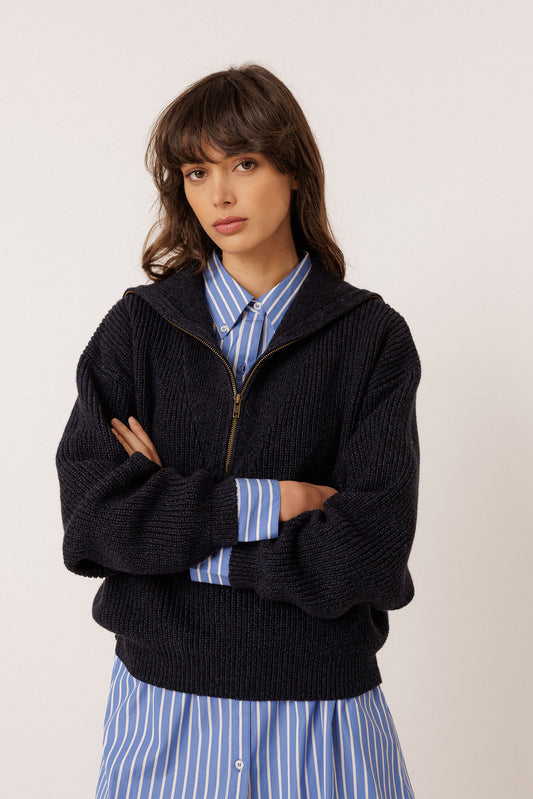 PULL ZIPPÉ AVEC MÉRINOS 1