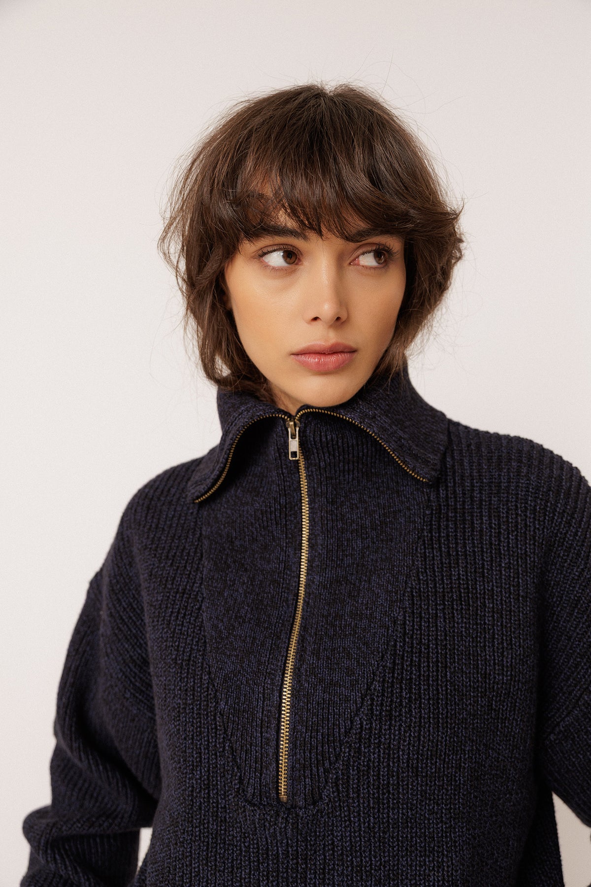PULL ZIPPÉ AVEC MÉRINOS