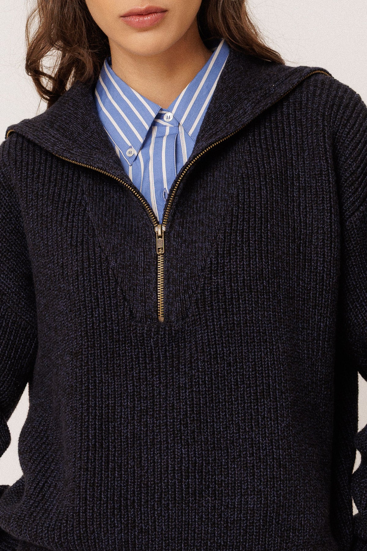 PULL ZIPPÉ AVEC MÉRINOS