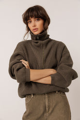 ZIP SWEATER WITH MERINO