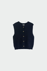 GILET MAILLE CÔTELÉE AVEC MÉRINOS