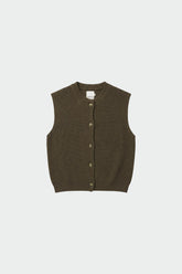 GILET MAILLE CÔTELÉE AVEC MÉRINOS