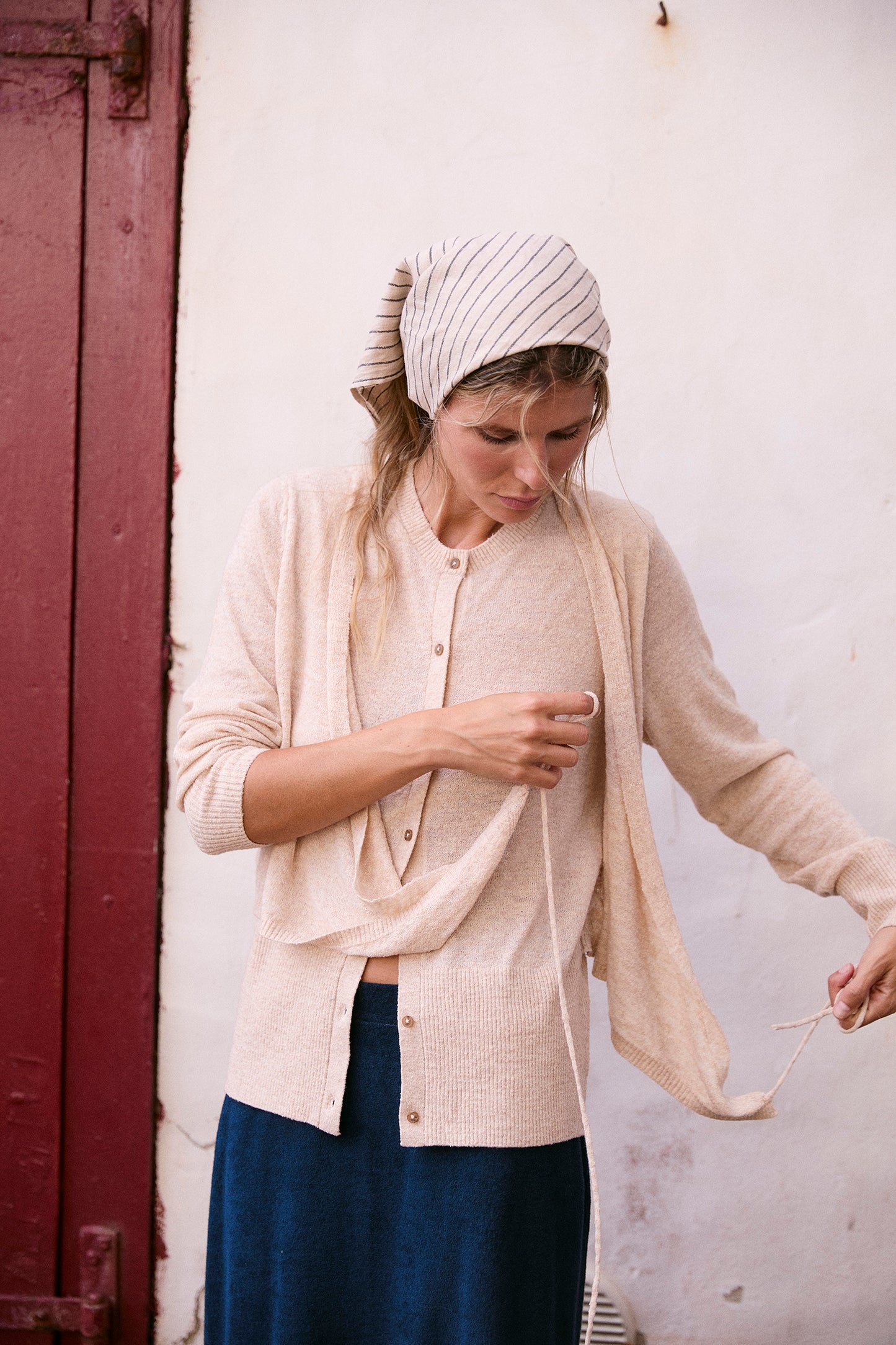 DOUBLE-LAYER WRAP CARDIGAN