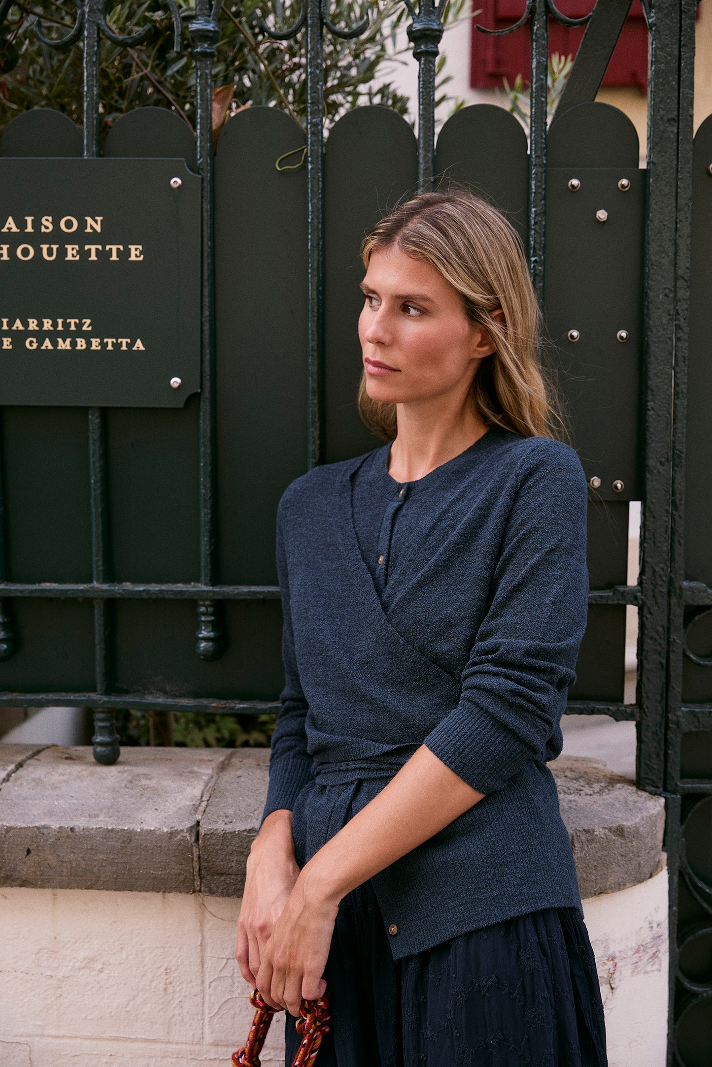 DOUBLE-LAYER WRAP CARDIGAN