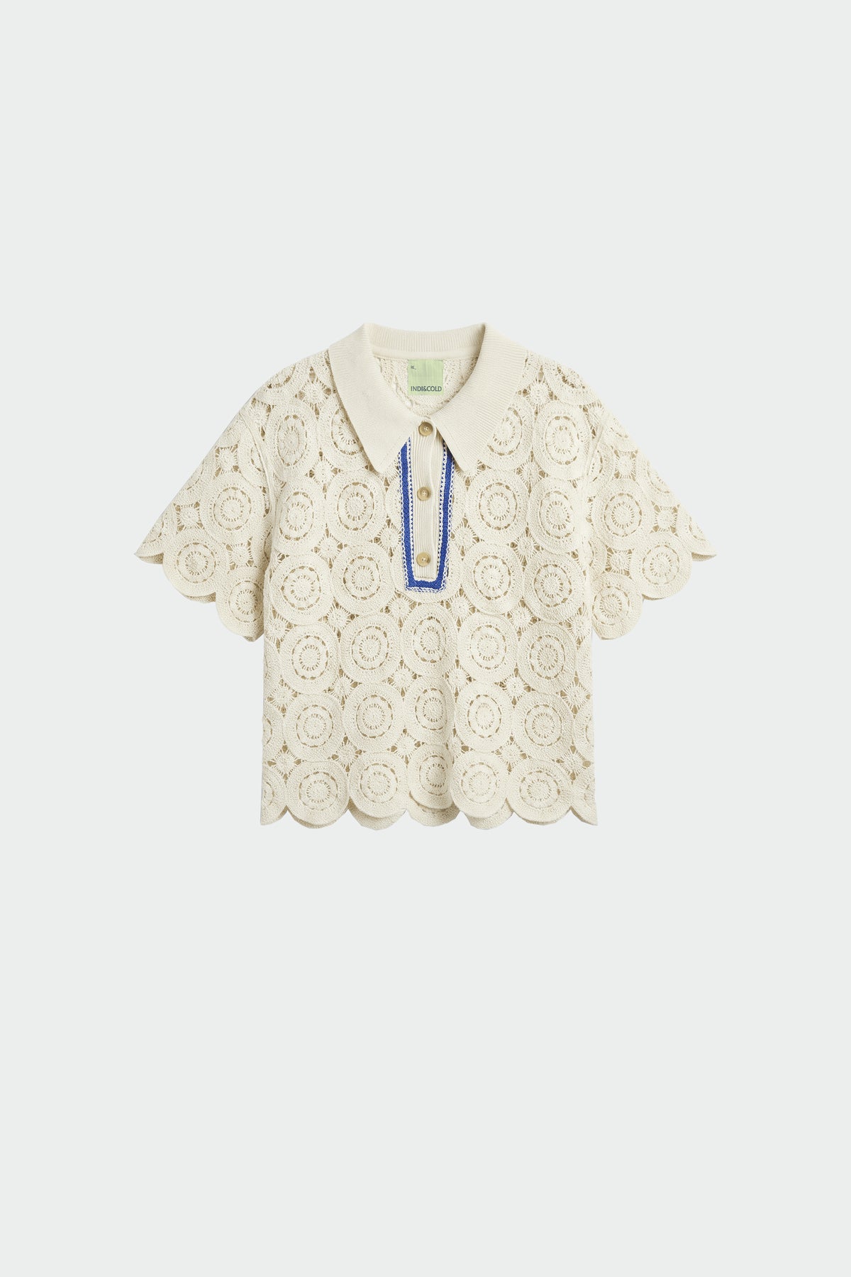COTTON CROCHET POLO