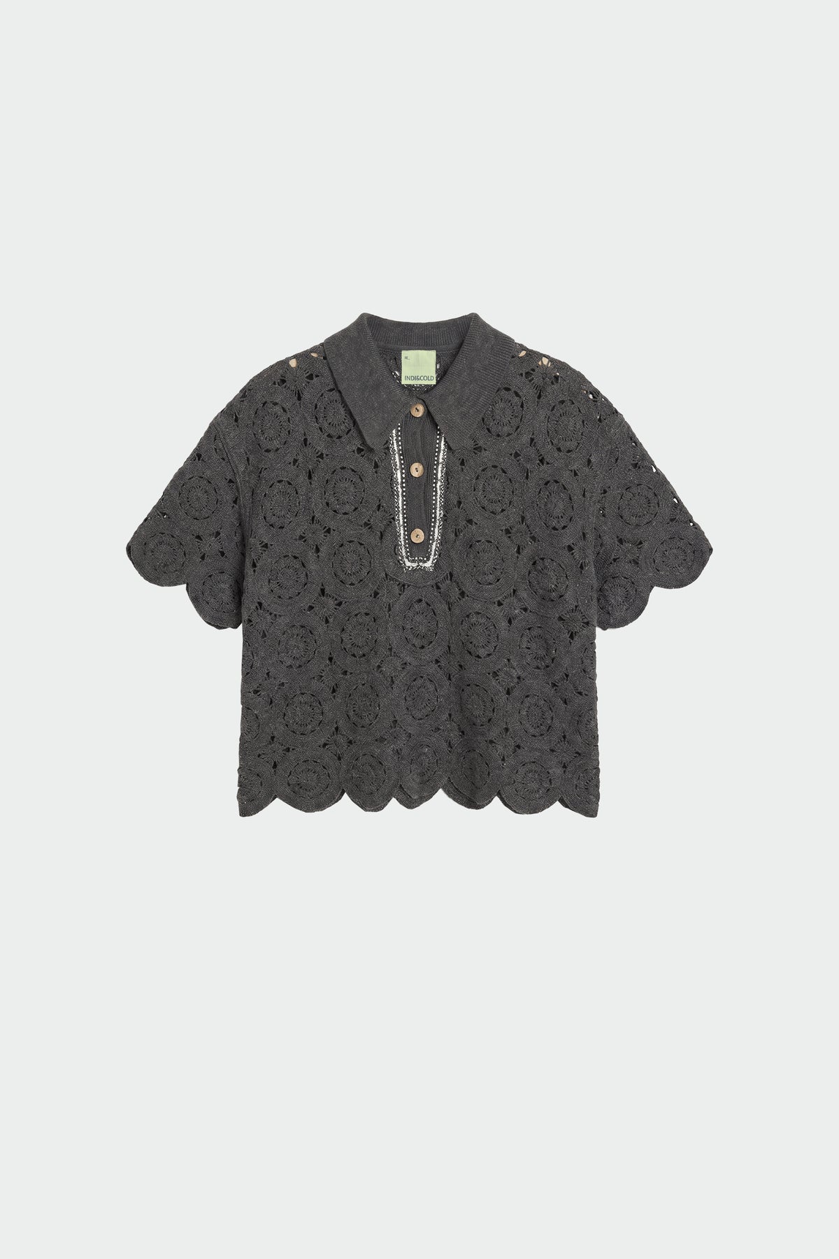 COTTON CROCHET POLO