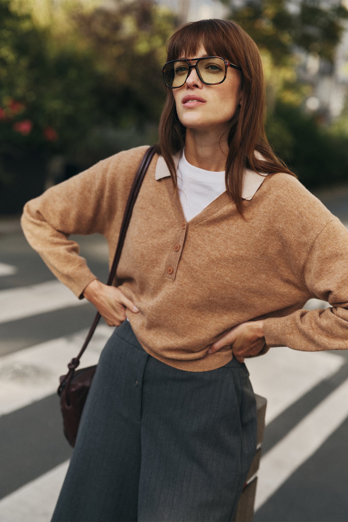 MERINO WOOL SWEATER WITH CONTRAST COLLAR
