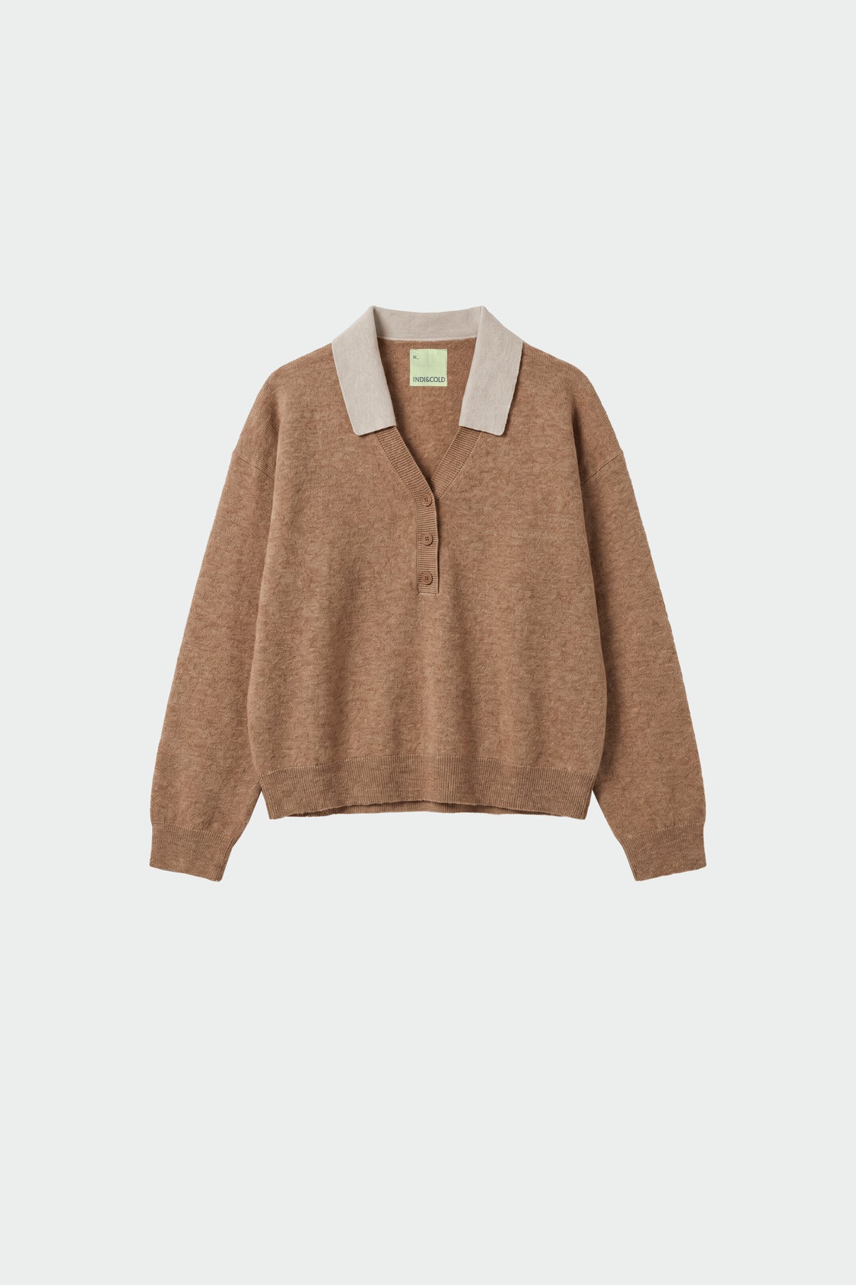MERINO WOOL SWEATER WITH CONTRAST COLLAR