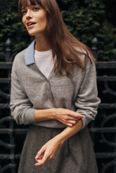 MERINO WOOL SWEATER WITH CONTRAST COLLAR