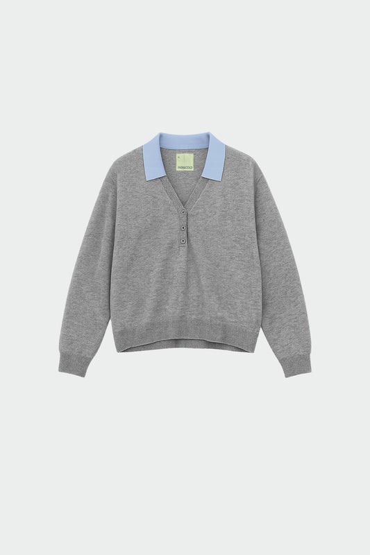 MERINO WOOL SWEATER WITH CONTRAST COLLAR 5