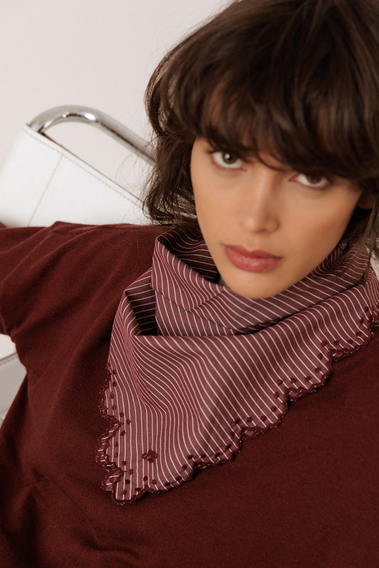 STRIPED POPLIN HANDKERCHIEF 2