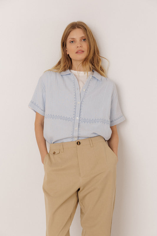 EMBROIDERED COMBINATION TEE 1