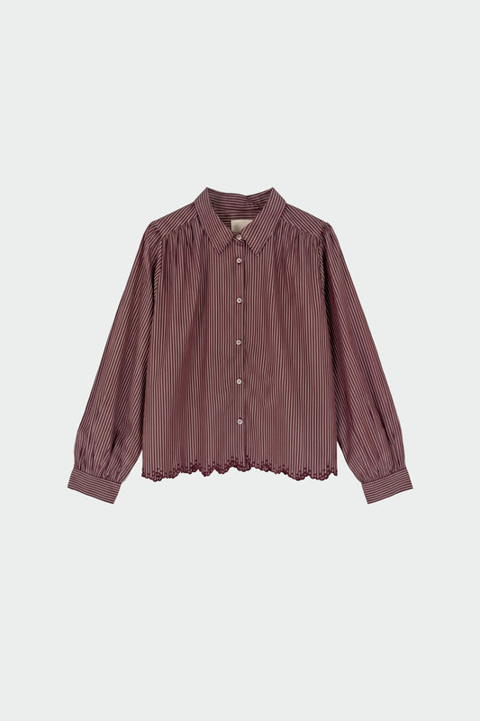 CHEMISE À RAYURES À OURLET FESTONNÉ 4