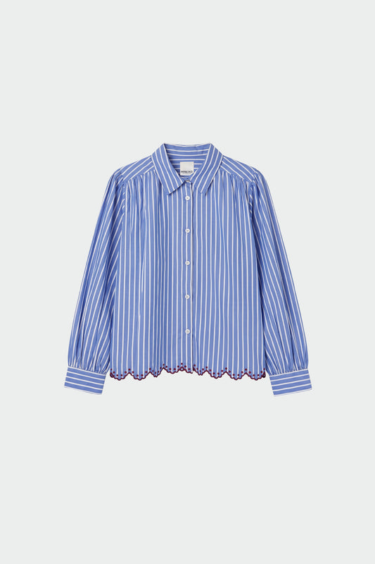 CHEMISE À RAYURES À OURLET FESTONNÉ 7