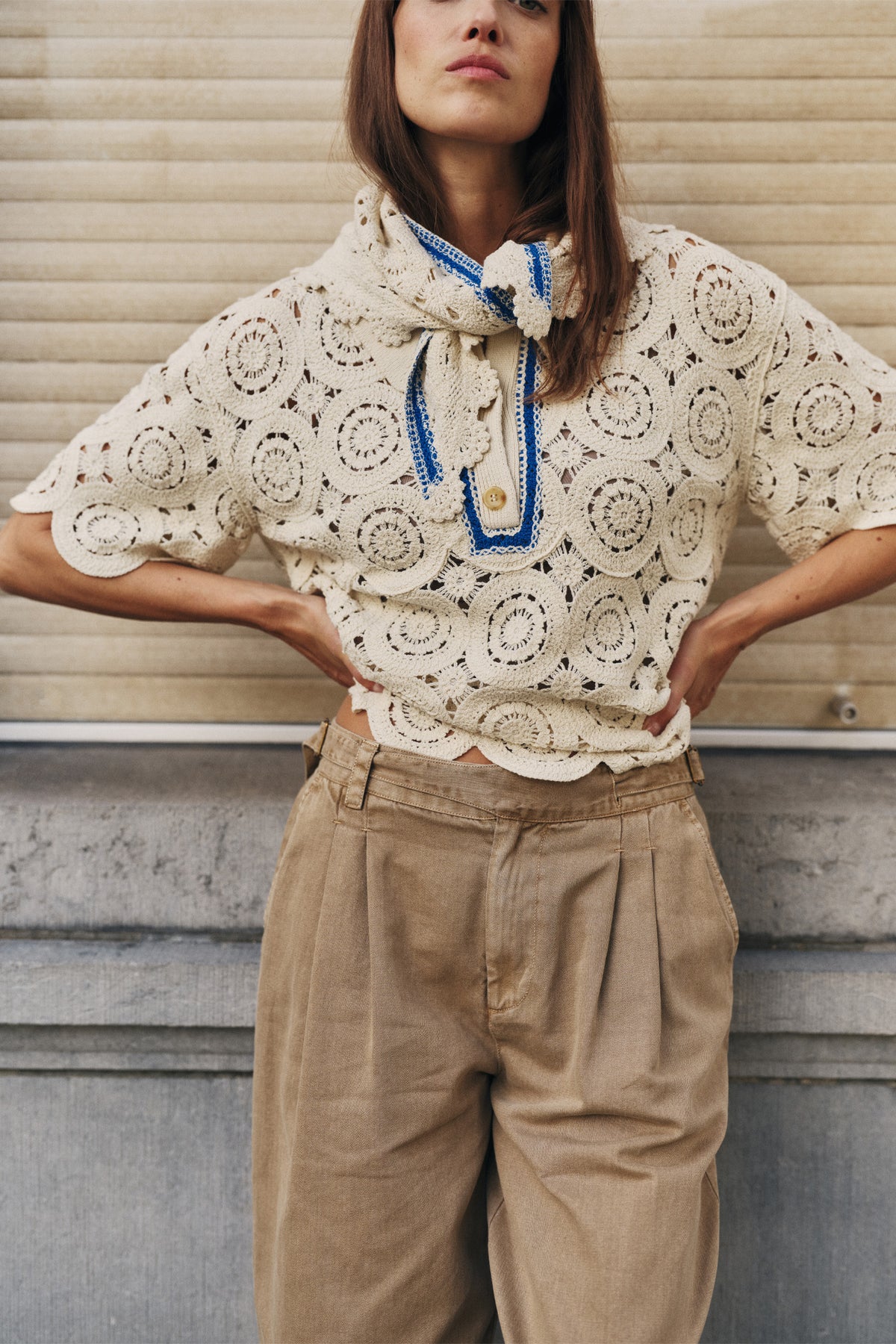 ORGANIC COTTON PLEATED TROUSERS