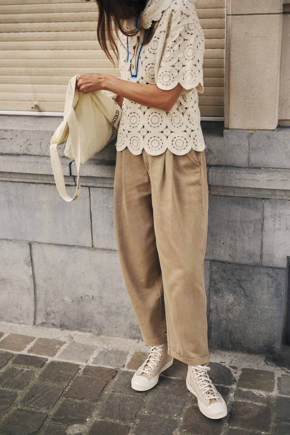 ORGANIC COTTON PLEATED TROUSERS