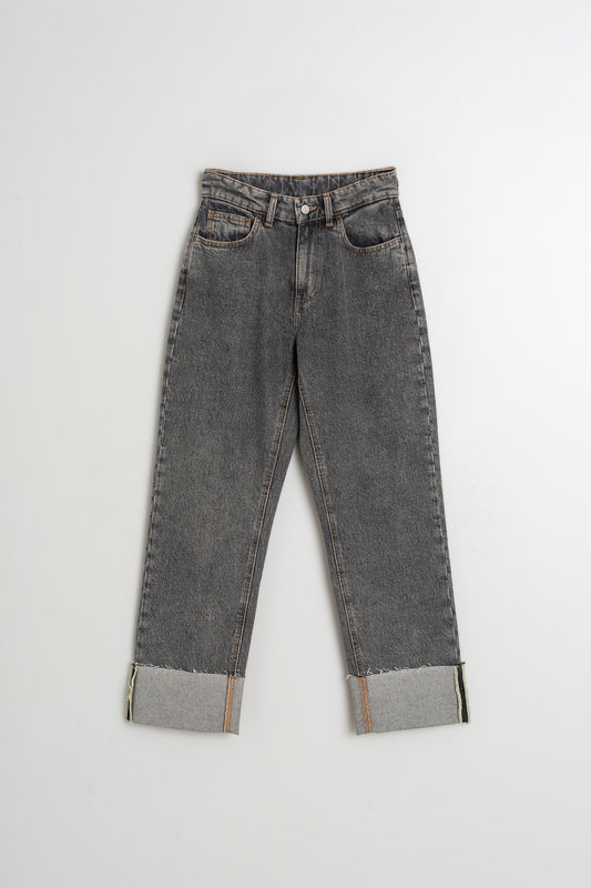TURNED DENIM PANTS
