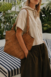 MAXI WOVEN LEATHER BAG