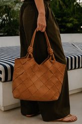 MAXI WOVEN LEATHER BAG