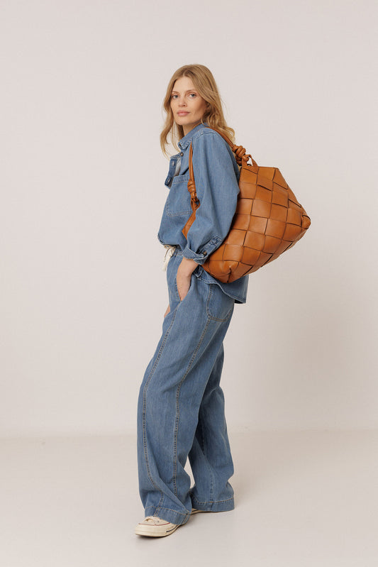 MAXI WOVEN LEATHER BAG 3