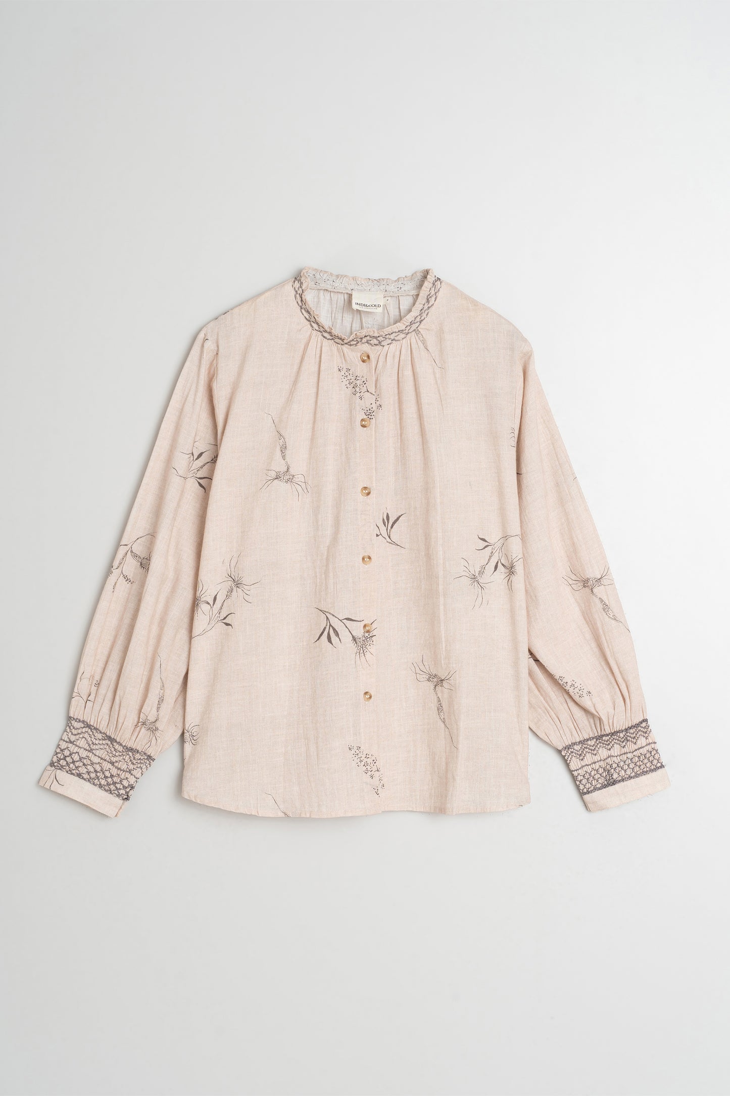 [CL] FLOWER PRINT SHIRT WITH FEATHER DETAILS