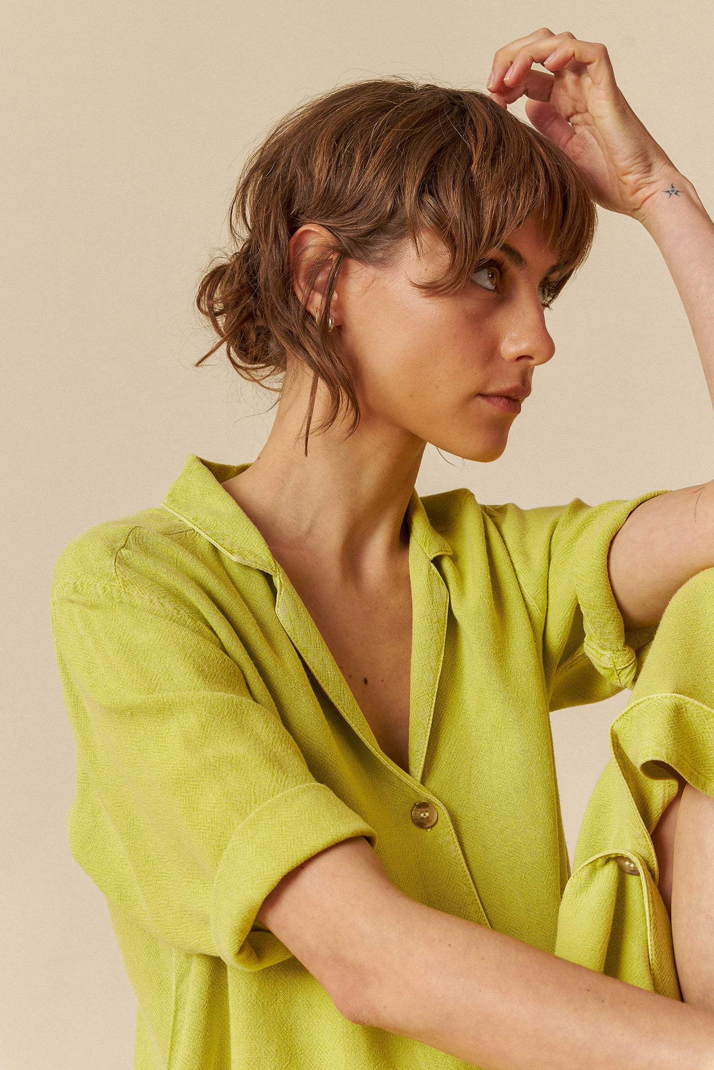 VISCOSE LINEN DRESS