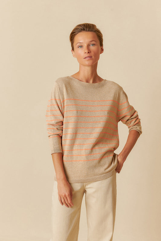 [CL] BOAT-NECK KNITTED SAILOR SWEATER