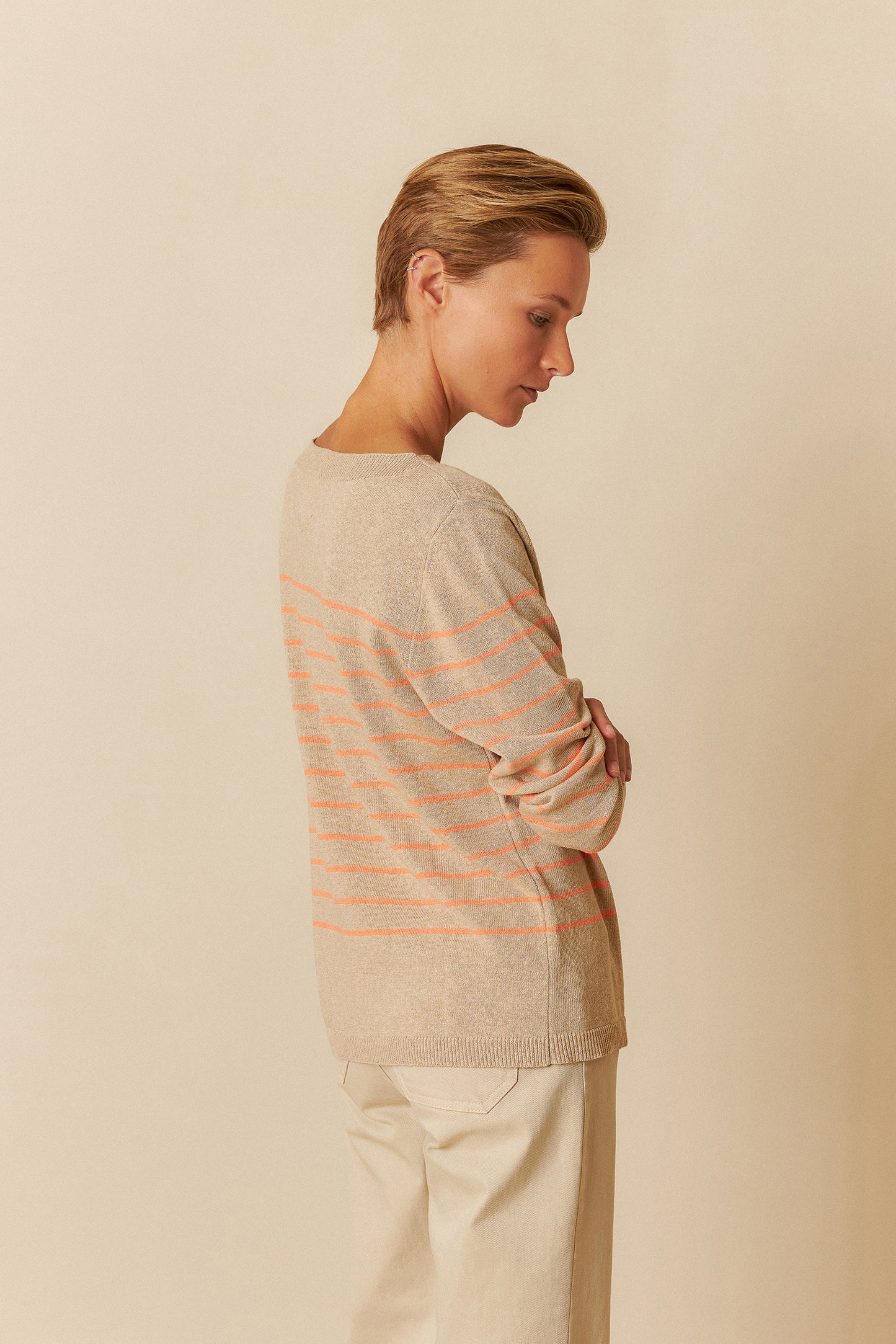 [CL] BOAT-NECK KNITTED SAILOR SWEATER
