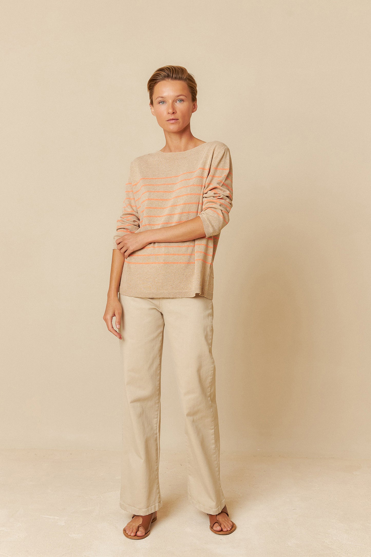 [CL] BOAT-NECK KNITTED SAILOR SWEATER