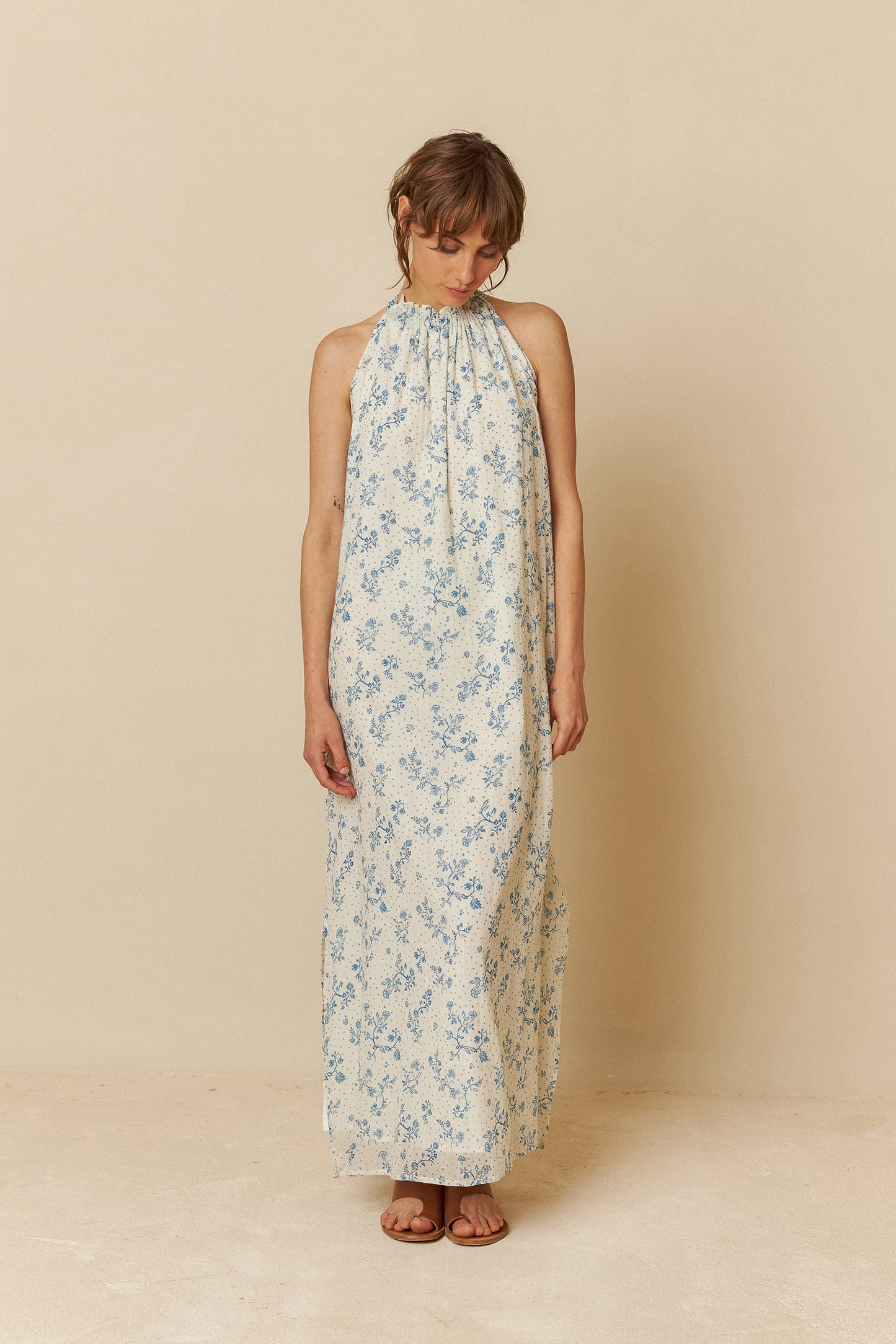 [CL] BICOLOR HALTER DRESS