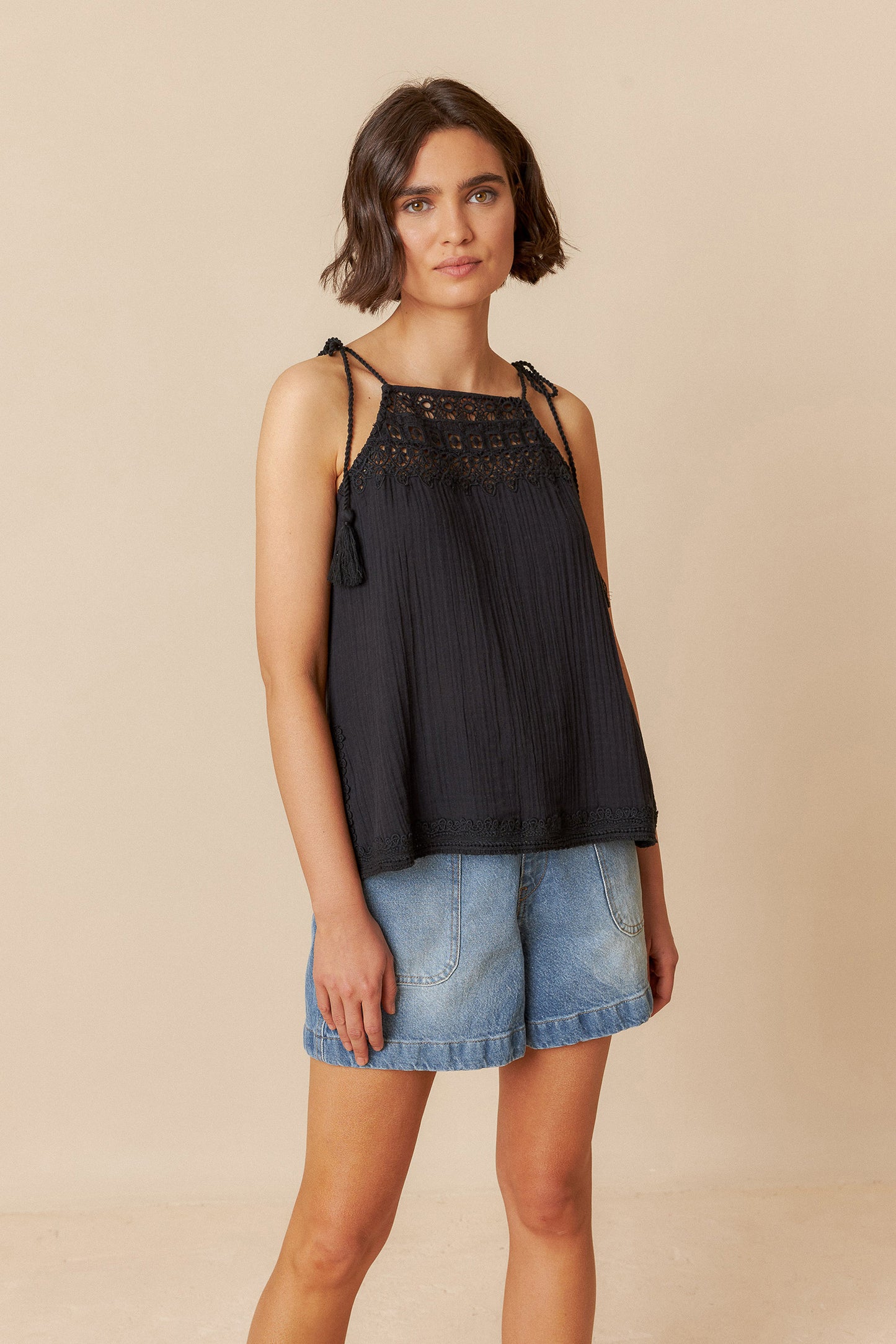 [CL] DOUBLE GAUZE TOP