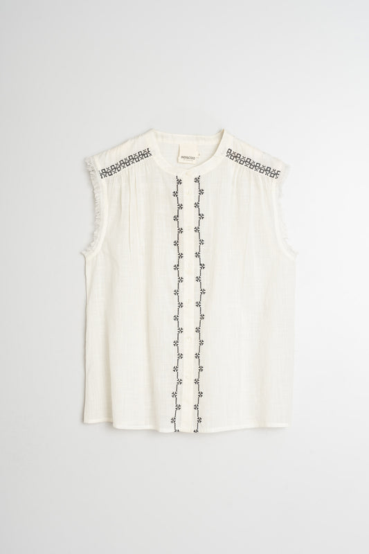 [CL] CROSS-STITCH EMBROIDERED SHIRT