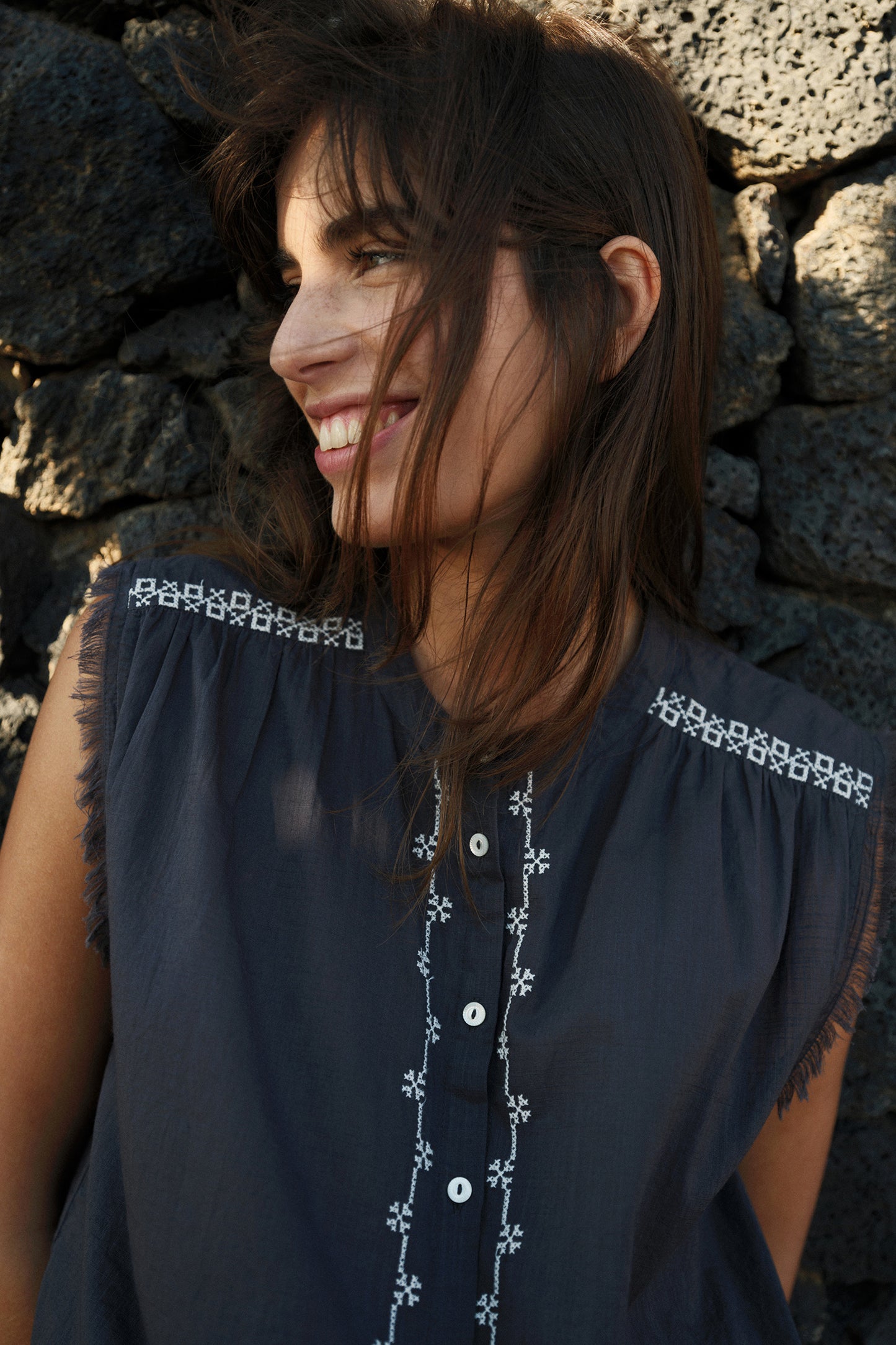 CROSS-STITCH EMBROIDERED SHIRT