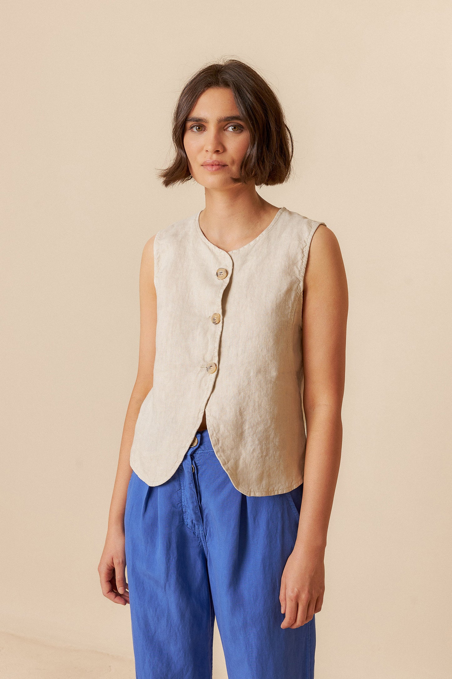 [CL] BASIC LINEN VEST