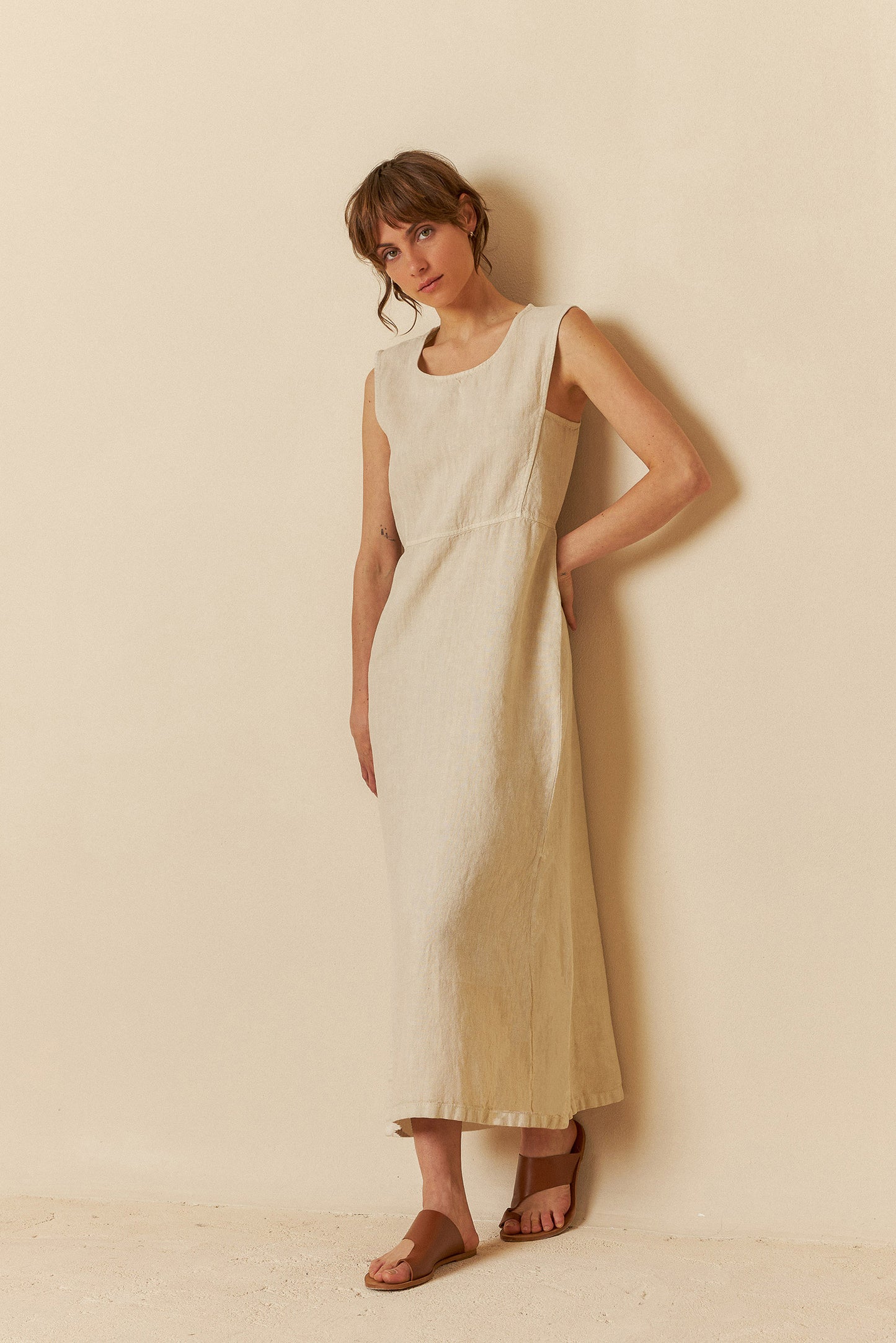 [CL] LINEN MIDI DRESS