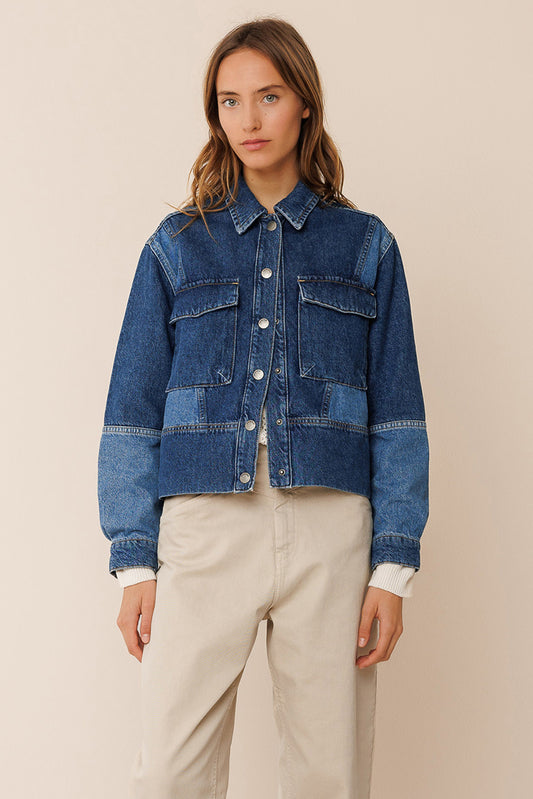 [CL] BICOLOR PATCH JACKET