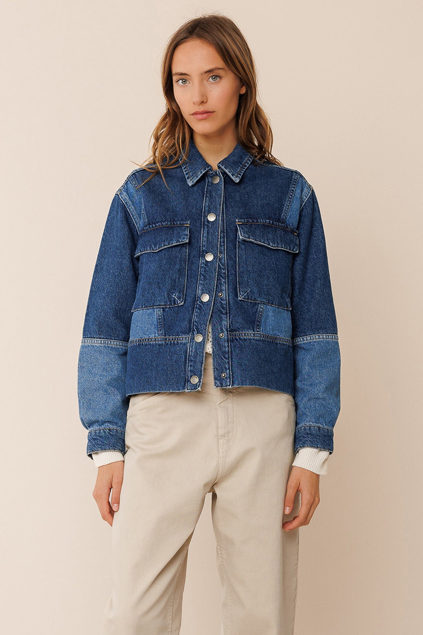 [CL] BICOLOR PATCH JACKET