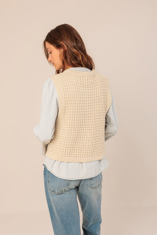 BASKET WEAVE KNIT VEST